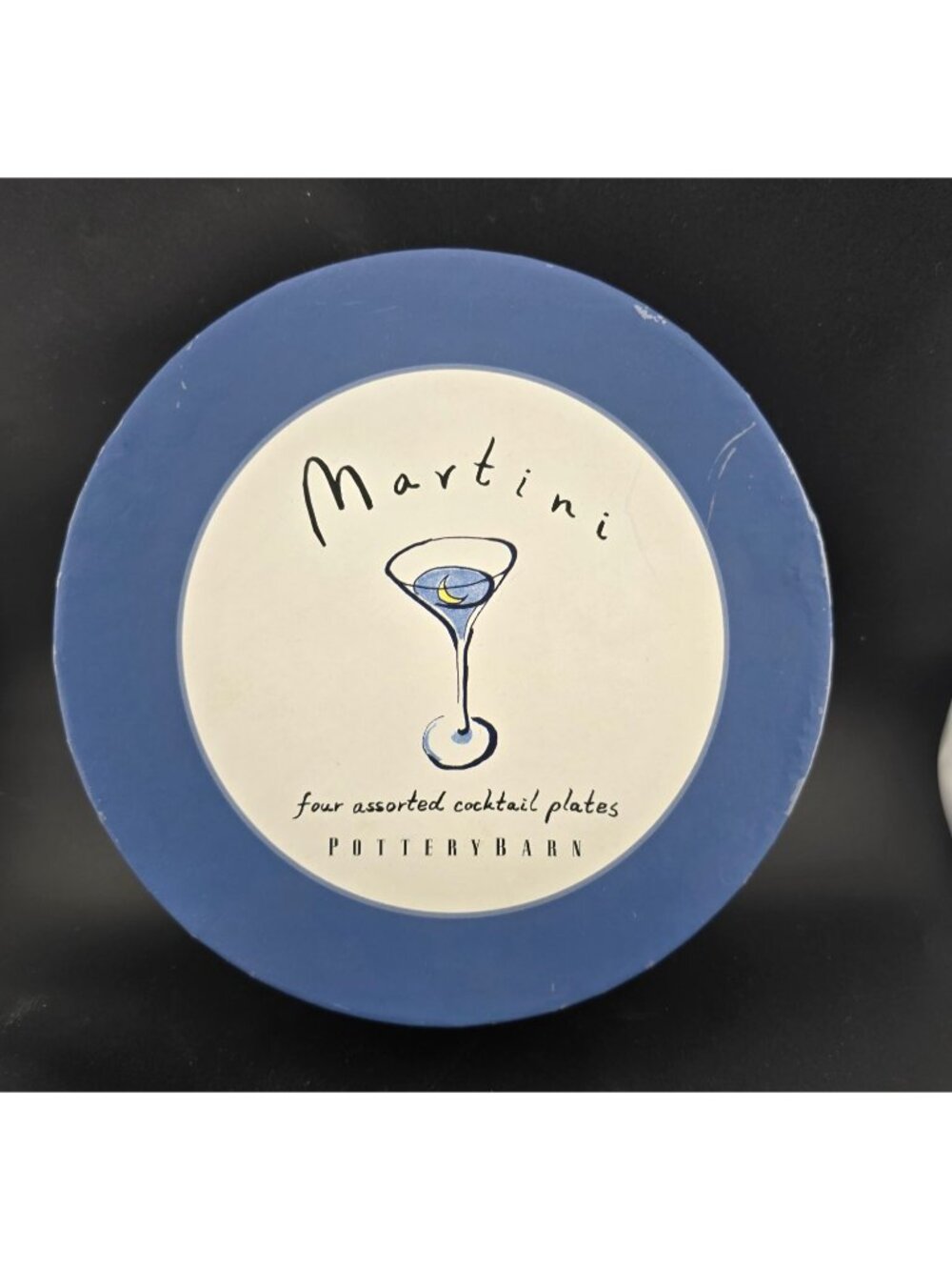 Pottery Barn Set Of 4 Martini Collection Cocktail Plates 7.5"